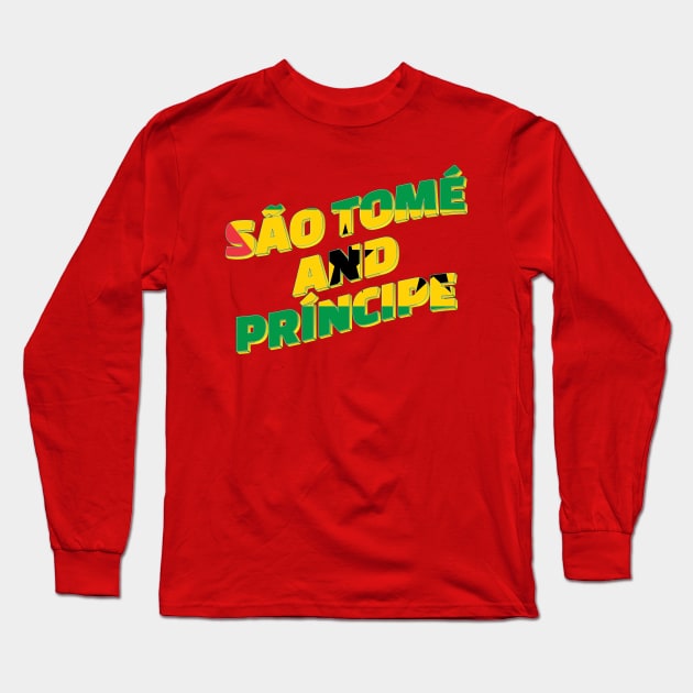 São Tomé and Príncipe Vintage style retro souvenir Long Sleeve T-Shirt by DesignerPropo